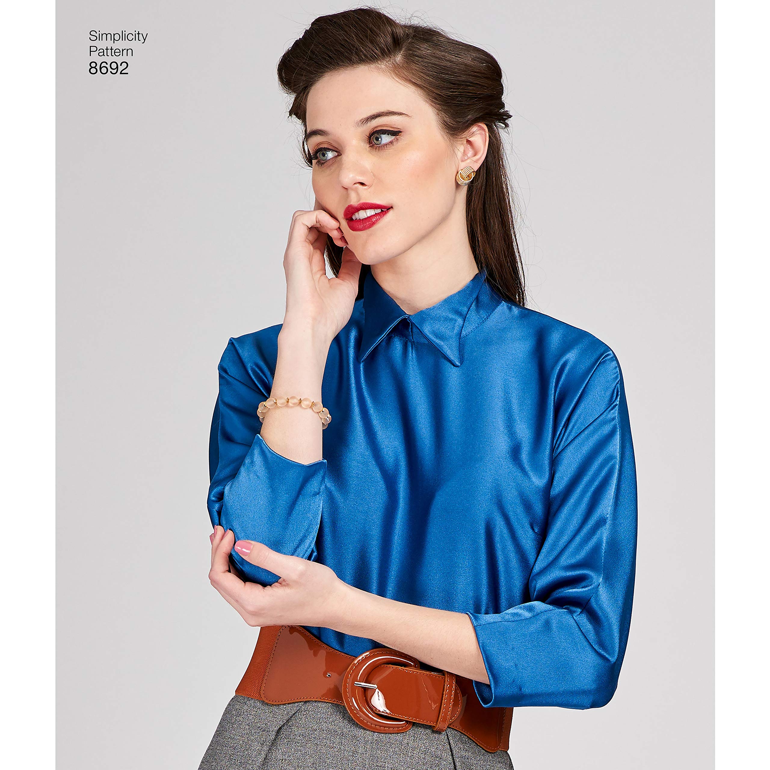 トップスパターン Amazon.com: Simplicity Vintage Pattern 8692 Misses' Vintage Blouse